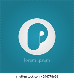 Letter P in circle. vector icon. vector illustration