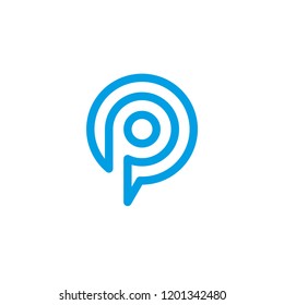 Letter P Circular Symbol Vector