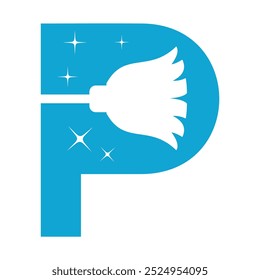 Letter P cleaning logo, P Cleaning service logo Template
