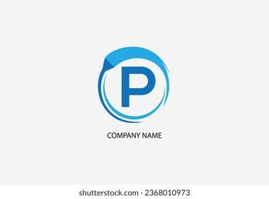 Letter P cleaning service logo design template