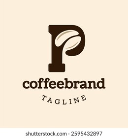Letter P Coffee Bean Logo Design