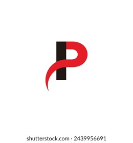 letter p colorful dynamic simple logo vector 