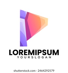 letter P colorful logo design 
