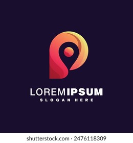 Letter P colorful logo design