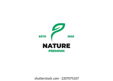 Letter P combination leaf logo design vector illustration idea