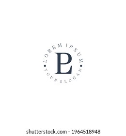 letter p combine letter L vintage luxury logo design