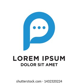 letter P with communication logo design
