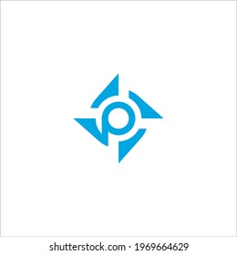 letter P compass logo design vector sign