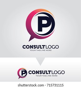 Letter P Consulting Logo Template Design Vector, Emblem, Design Concept, Creative Symbol, Icon
