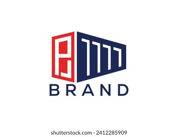 Plantilla de diseño de logotipo de monólogo de contenedor portador de letras P