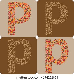 Letter P created with circles sponge effect