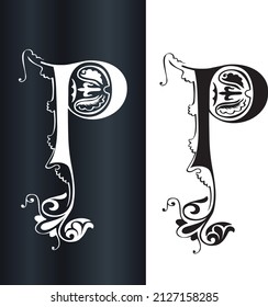 Letter P Creative Floral Vector Logo Design