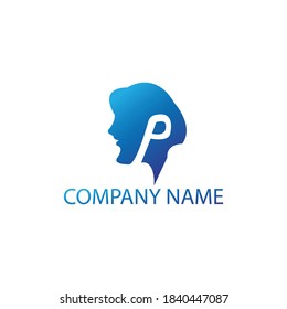 Letter P Creative Modern Logo Illustration Color Mobile Phone Vector Design Template.