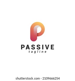 Letter p creative orange colour 3d logo	
