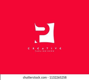 Letter P Creative Pillow Shape Logo Design