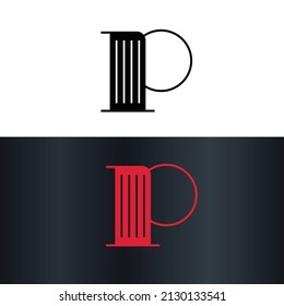 Diseño del logotipo de vectores modernos creativos de la carta P
