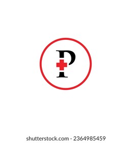 letter P and cross in the circle sign, can be use on all media, because made with high resolution