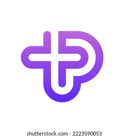 Letter P cross medical modern minimal logo design