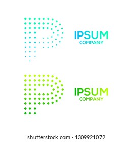Letter P with Cross Plus or Positive Logos, Dot and Pixel symbol, Technology and Digital icon, Medical Healthcare Hospital Pharmacy Clinic Signs for your Corporate identity