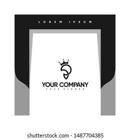 Letter P With Crown Logo Design Concept