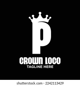 Letter P Crown Logo Design Template Inspiration, Vector Illustration.