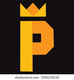 Letter P Crown Logo Design Template Inspiration Vector Illustration