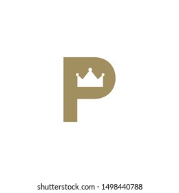 letter P with a crown in negative space