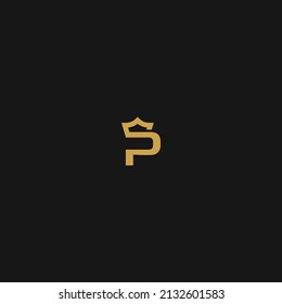 letter P and crown vector