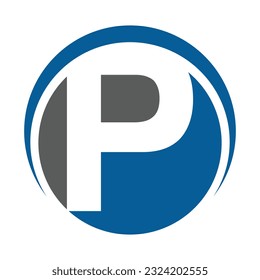 Plantilla de letra de círculo de curva de letra P
