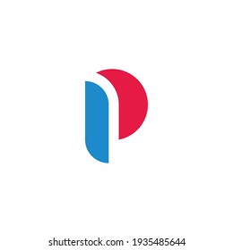 letter p curves geometric simplicity concept logo vector