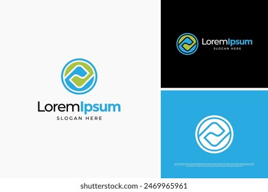 Letter P D abstract logo concept, initial P D logo template