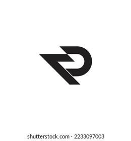 letter p d arrow simple geometric line logo vector