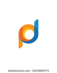 Letter P and D blended logo icon design illustration