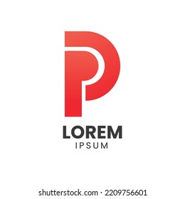 Buchstabe P mit D-Vorlage für kreatives Logo