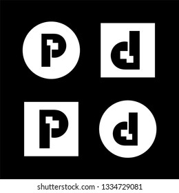 letter p and letter d digital icon