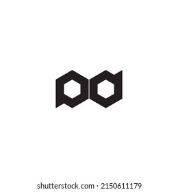 Letter P and d glasses, hexagon symbol simple logo vector 