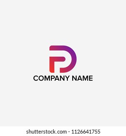 Letter P and D logo design