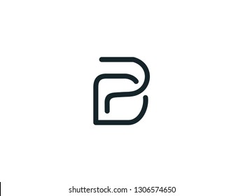 A letter p & d logo design template. Awesome letter p & d logo. A letter p & d lineart logotype.