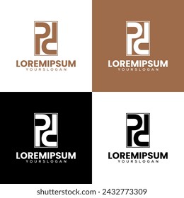 letter p d  logo design 