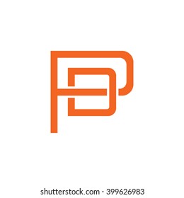 letter P and D monogram logo orange