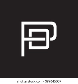 letter P and D monogram logo white black background