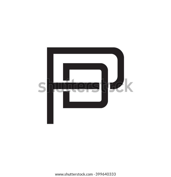 Letter P D Monogram Logo Black Stock Vector (Royalty Free) 399640333