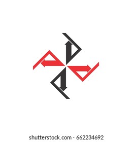 letter p and d rotation logo
