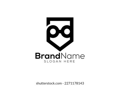 Letter p d shield icon logo design template
