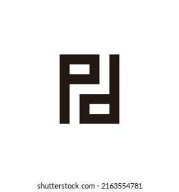 Letter P and d square geometric symbol simple logo vector