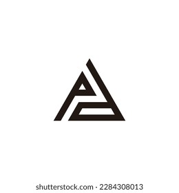 Letter p and d triangle geometric symbol simple logo vector