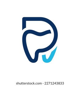 Letter p dental care modern creative logo