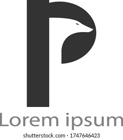 Letter p design logo vector stock