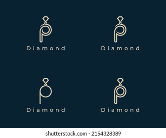 Letter P Diamond Logo Concept sign icon symbol Design. Vector illustration logo template