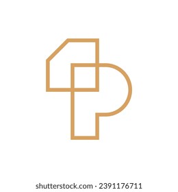 Letter P diamond minimal logo design